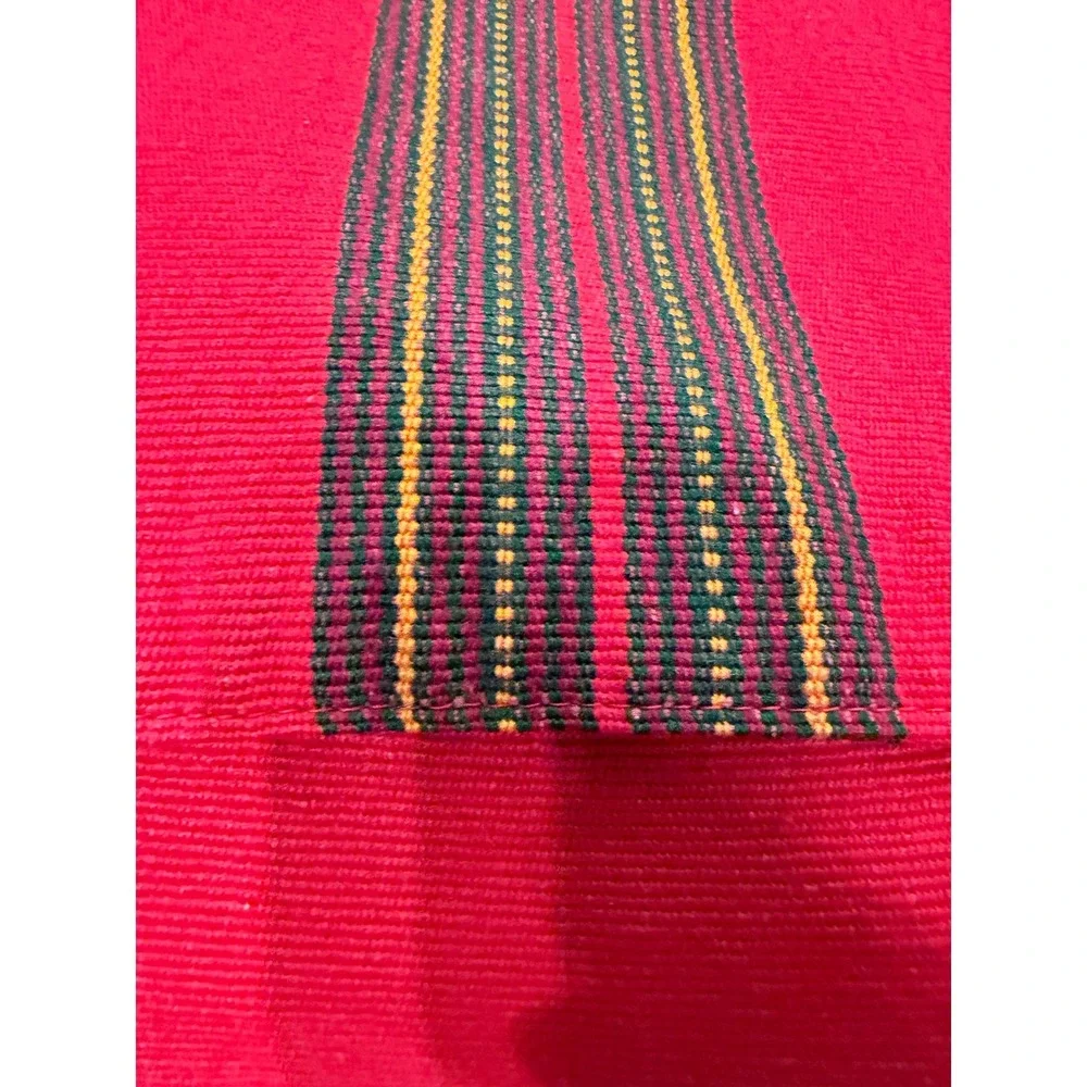 Handmade Crossbody Bag Red Cotton Striped Boho Made in Guatemala Festival